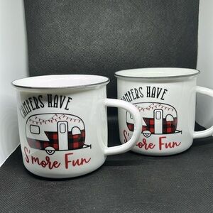 2 collins 10oz mugs Campers Have s’more Fun with vintage camper